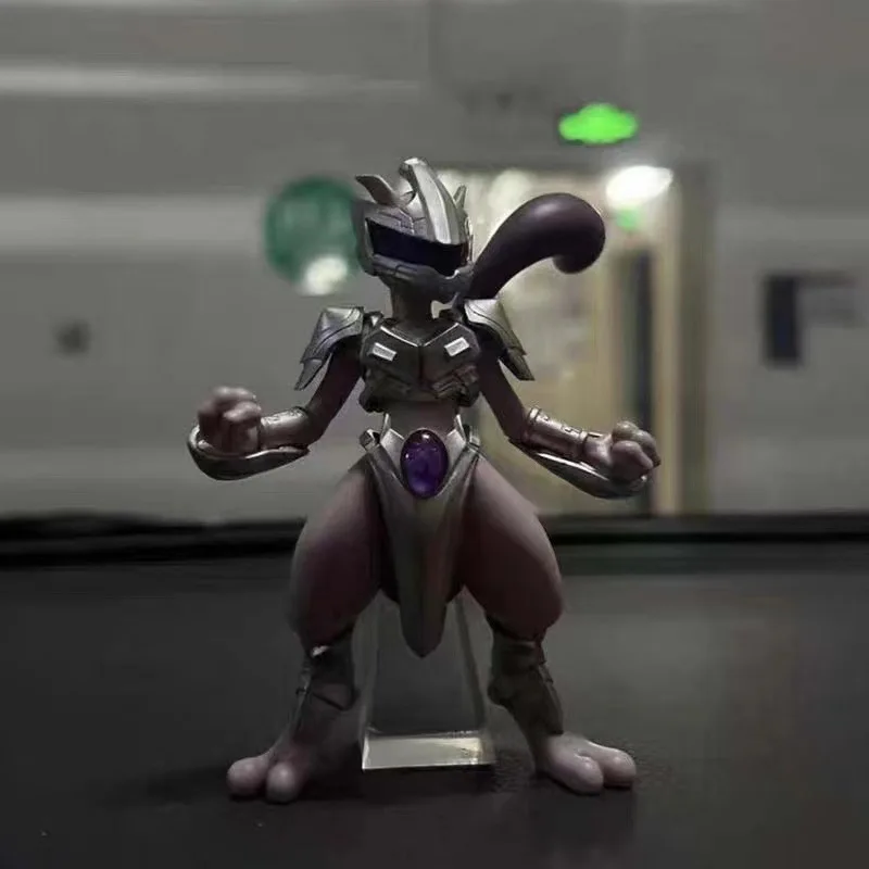 Bandai Anime Pokemon Mewtwo In Steel Armor Action Figure Model Gk Patung Koleksi Desktop Dekorasi Mainan Hadiah