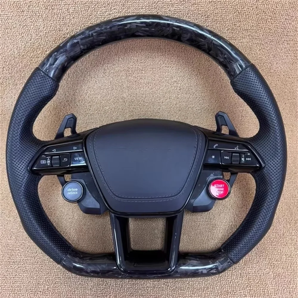 

Custom Carbon Fiber Racing Style Sports Forging Steering Wheel Horn Button Car Accessories for Audi A3 A4L A5 A6L Q3 Q5 Q7 A8 C8
