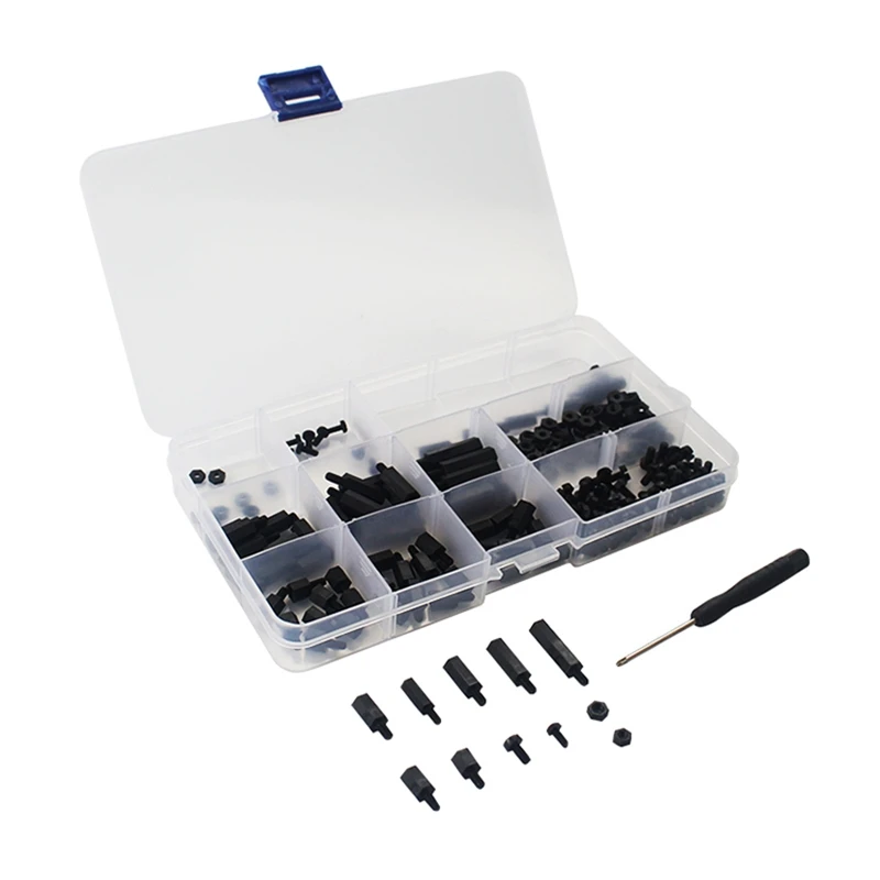 210 Pcs For Raspberry Pi Nylon Screw Kit Black Plastic Screws Nuts Suit M2.5 M3 For Raspberry Pi,With Screwdriver-ABUA