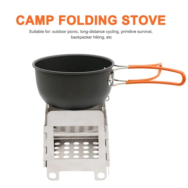 Wood Burners Camping Wood Stove Protable Folding Stainless steel Wood Stove Hiking Cooking Picnic BBQ Cookware Survival Supplies