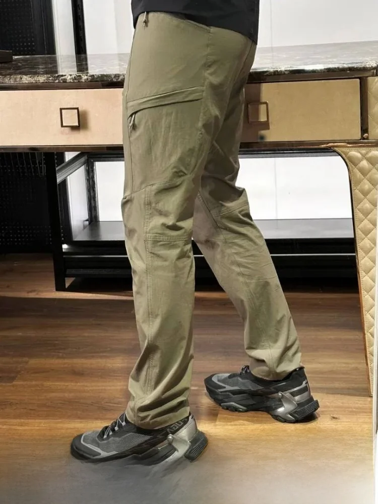 

Мужские легкие быстросохнущие эластичные повседневные брюки для активного отдыха, влагоотводящие, весна-лето, новинка, прямой крой, на пуговицах