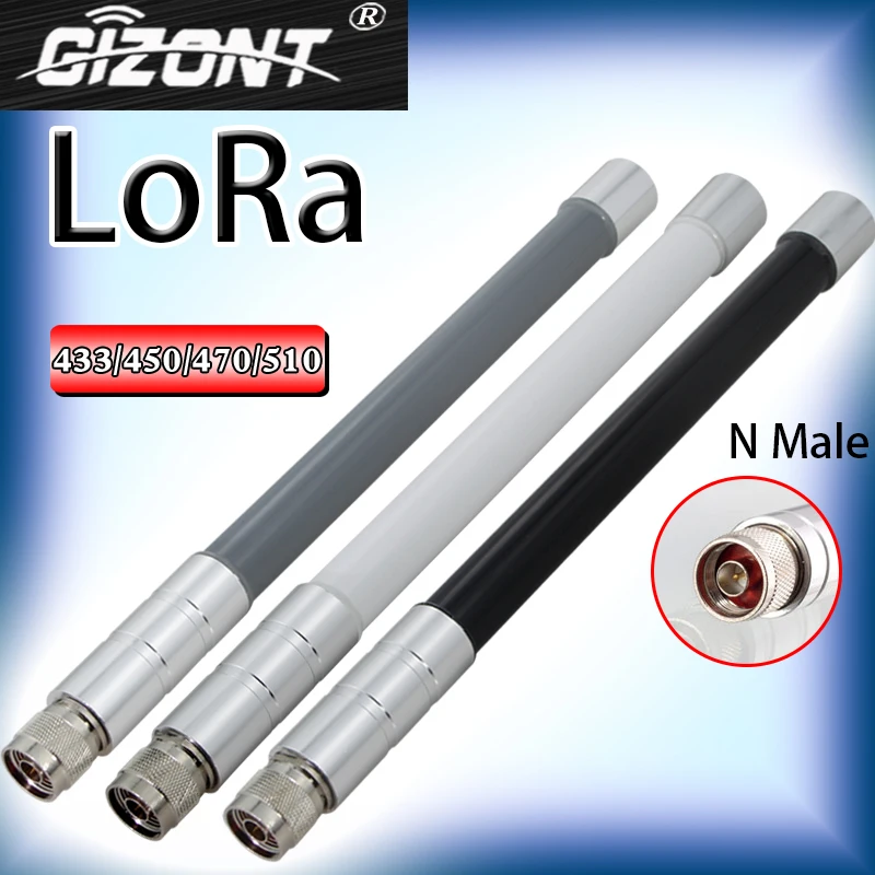 433MHz fiberglass antenna omnidirectional high gain LORA module 450-470-510mhz radio data transmission station N male antenna