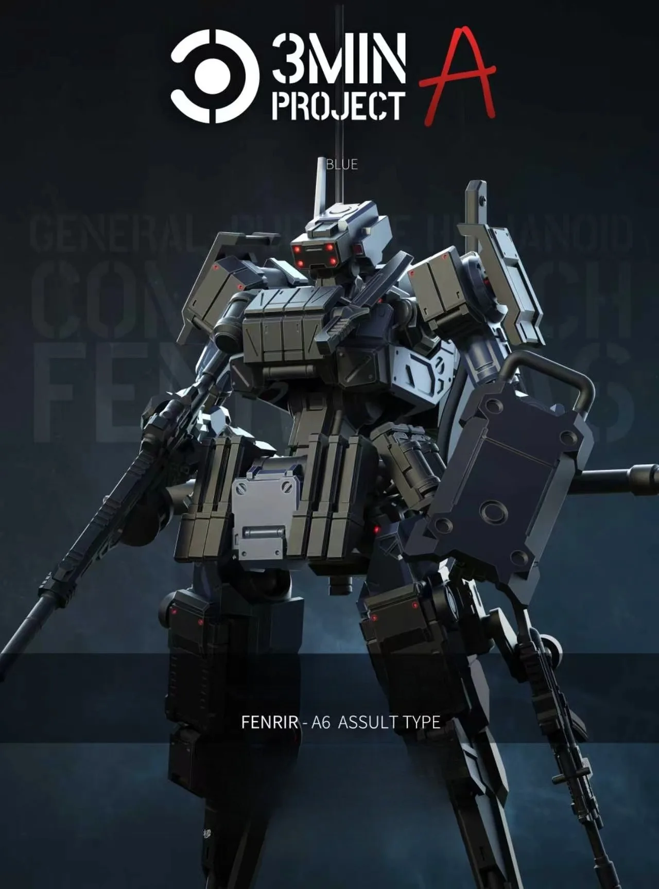 Sheik Mainland 3MIN-A Project 1/18 FENRIR A6 Assault Type Highly Articulated Mecha Assembly Kit for Hobby Collectors & Display