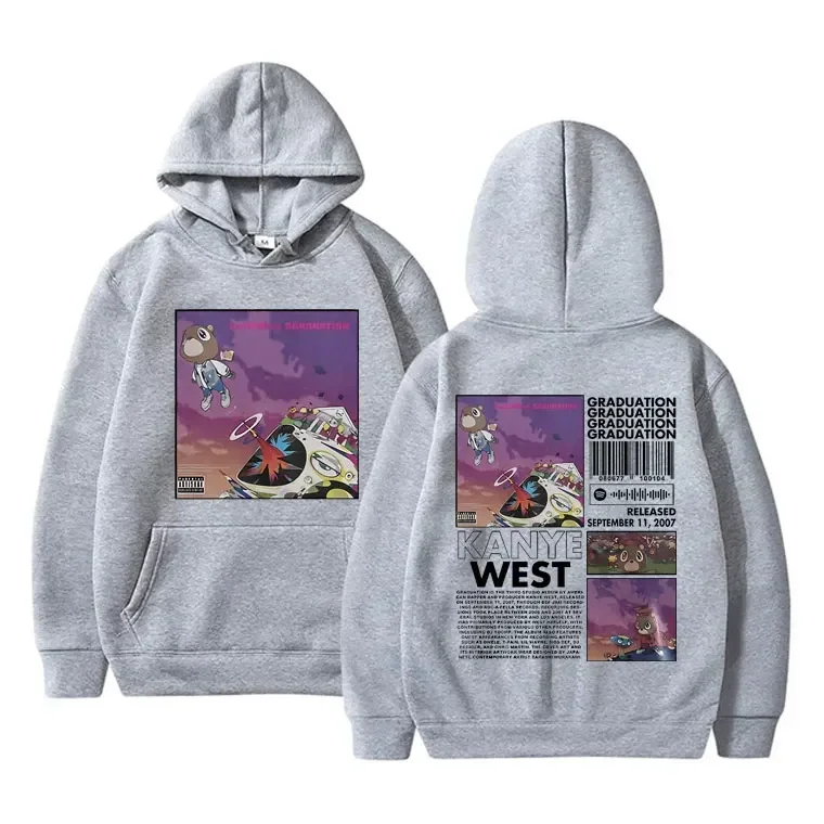 Sudadera con capucha con estampado de rapero Kanye Weesst para hombre, ropa de calle fresca, sudadera informal Popular de Hip Hop, ropa informal de gran tamaño