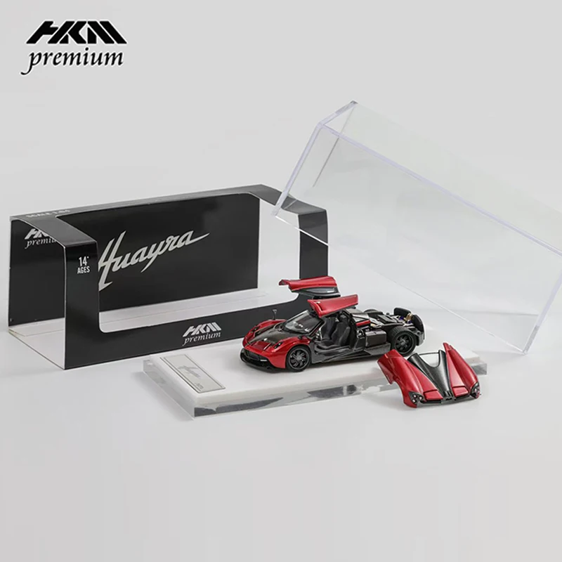 Hkm-ダイキャストスーパーカーモデルカー,両開きドア,メタルレッド,huayra,1:64,レッドウイング,合金