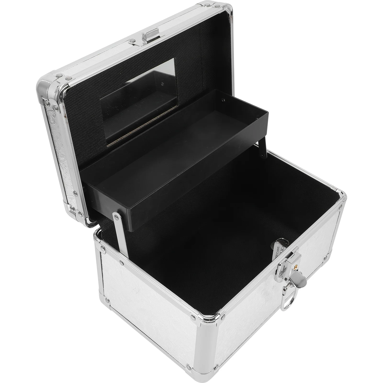 

Mahjong Box Case Aluminum Tools Container Carrying Storage Holder Silver Household Organizer