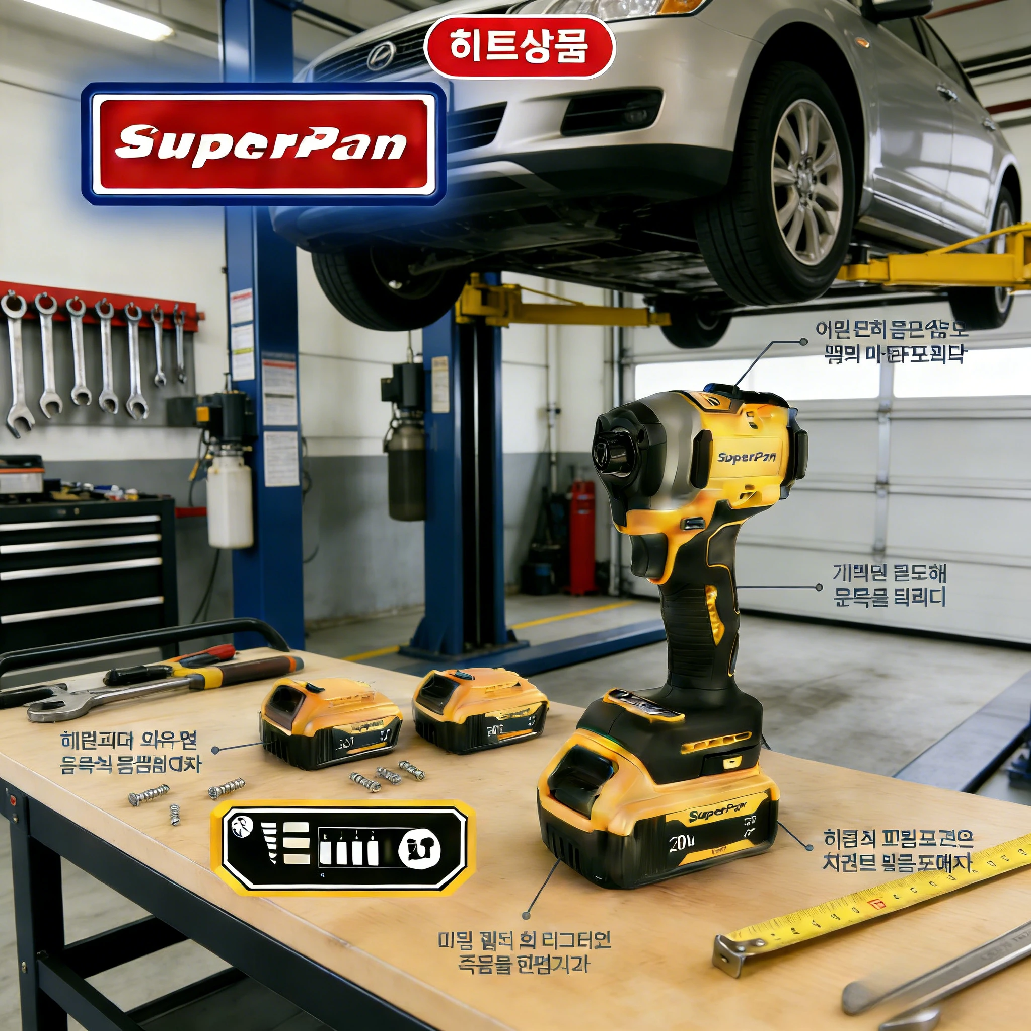 

Ударный гайковерт SuperPan Solar, совместимый с аккумулятором Dewalt 20В, 205 Нм, эргономичный инструмент для ремонта тяжелой техники