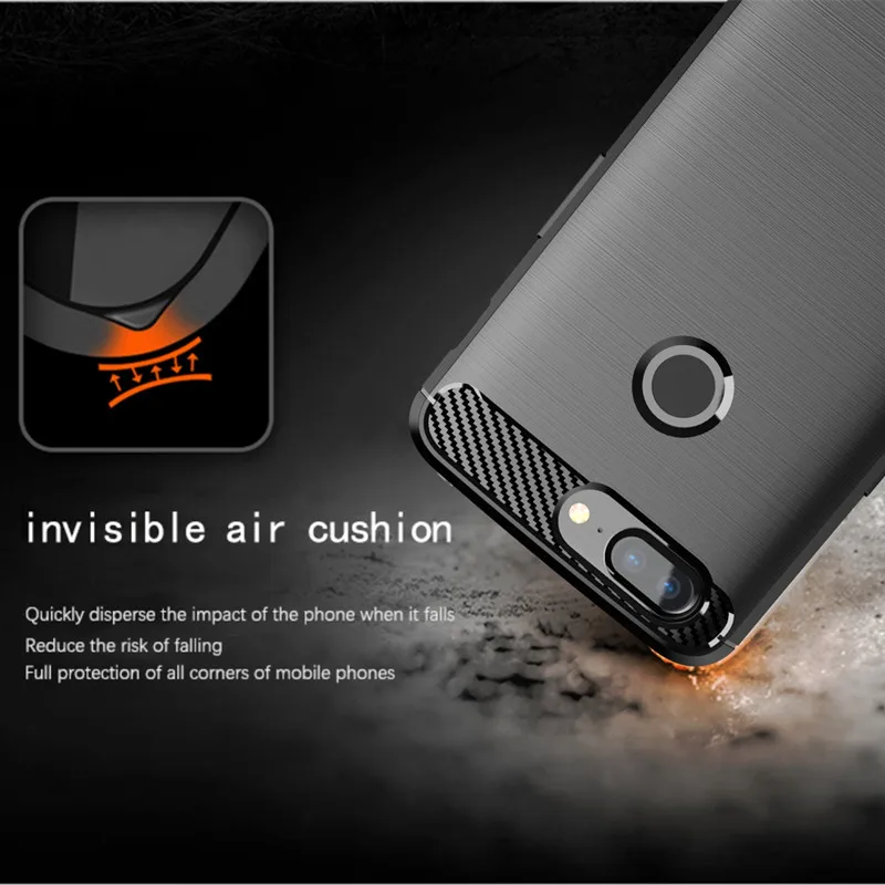 Shock Absorption Phone Cover for Oneplus 5T Silicone Case For One Plus 5t 1+5T Soft TPU Carbon Fiber Cases Coque Fundas