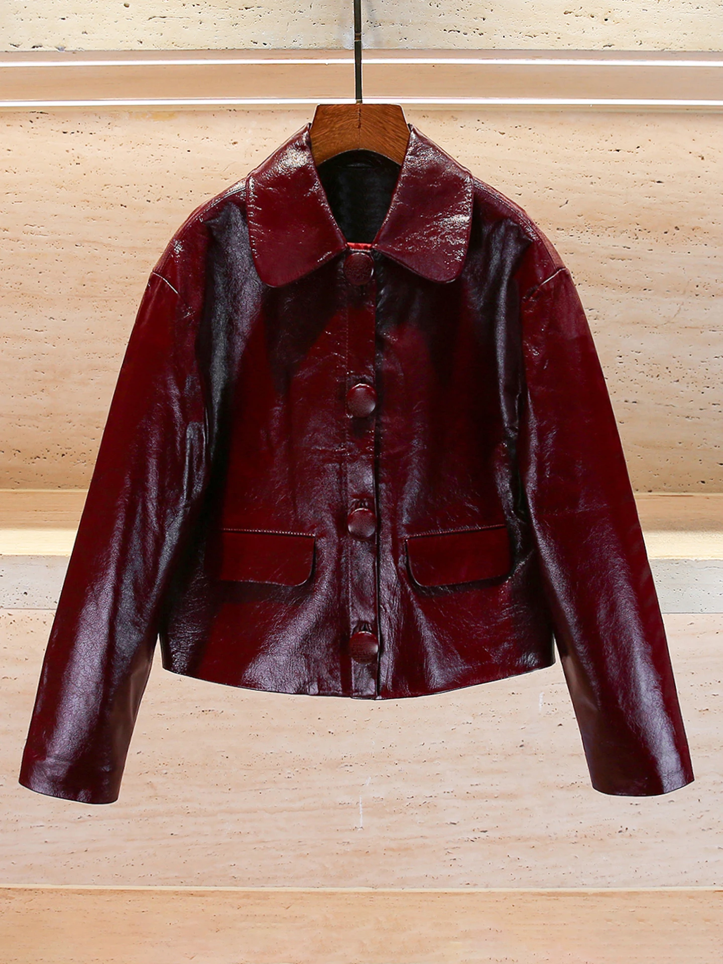 

Женское байкерское пальто премиум-класса с воротником-стойкой и верхней одеждой в стиле ретро, осенняя мода от SP Home South Oil