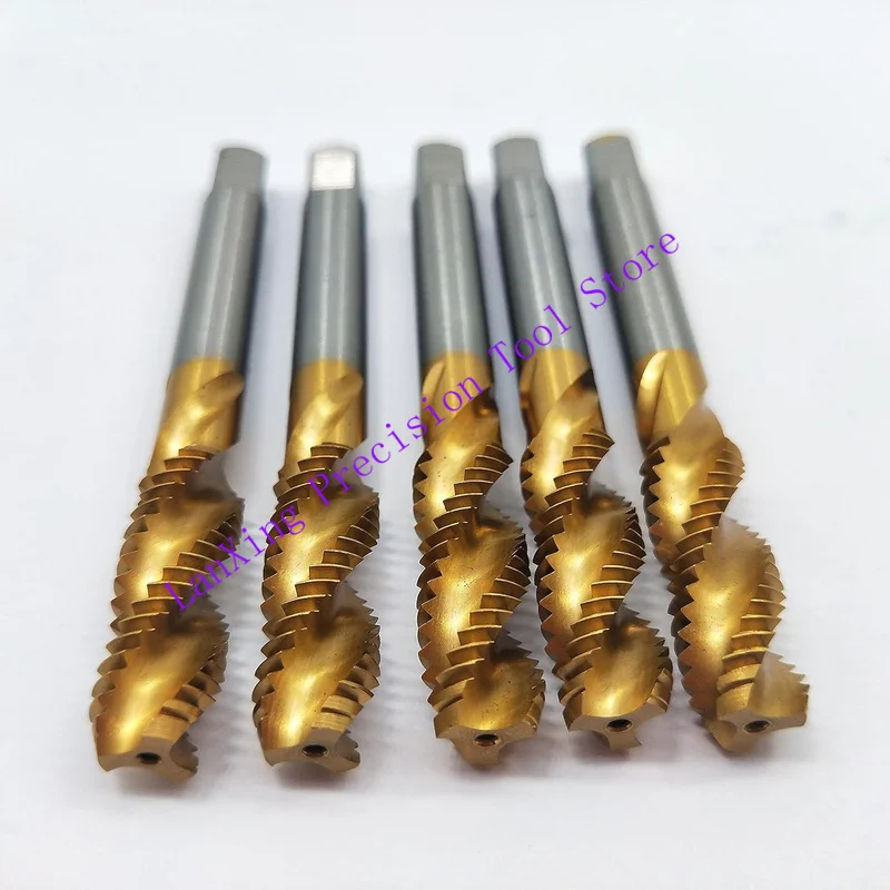 5pcs-m10-coated-hss-flute-metric-taps-set-combination-drill-tap-bit-set-screw-tapping