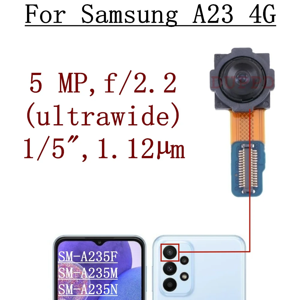 Front Rear Camera For Samsung Galaxy A23 4G A235F A235M A235N Back Wide Macro Depth Main Camera Module Flex Cable