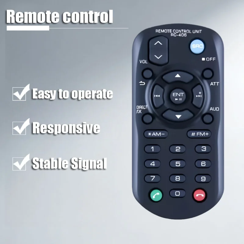 

Replacement Remote Control 2025 RC-406 For Kenwood CD Receiver DPX503BT KMM-BT328 DPX524BT KMM-BT228U DPX504BT DPX593BT,RC-406 R