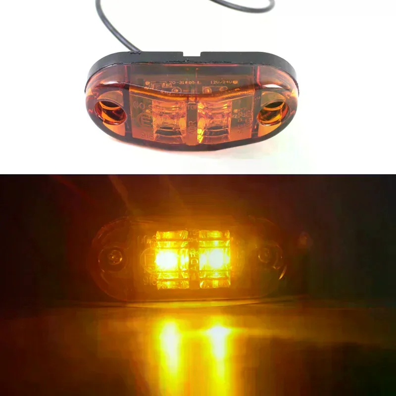 

1PCS 10V 30V LED Side Marker Lights Warning Tail Light Auto Car External Lights Trailer Truck Lorry Yellow Orange White Red