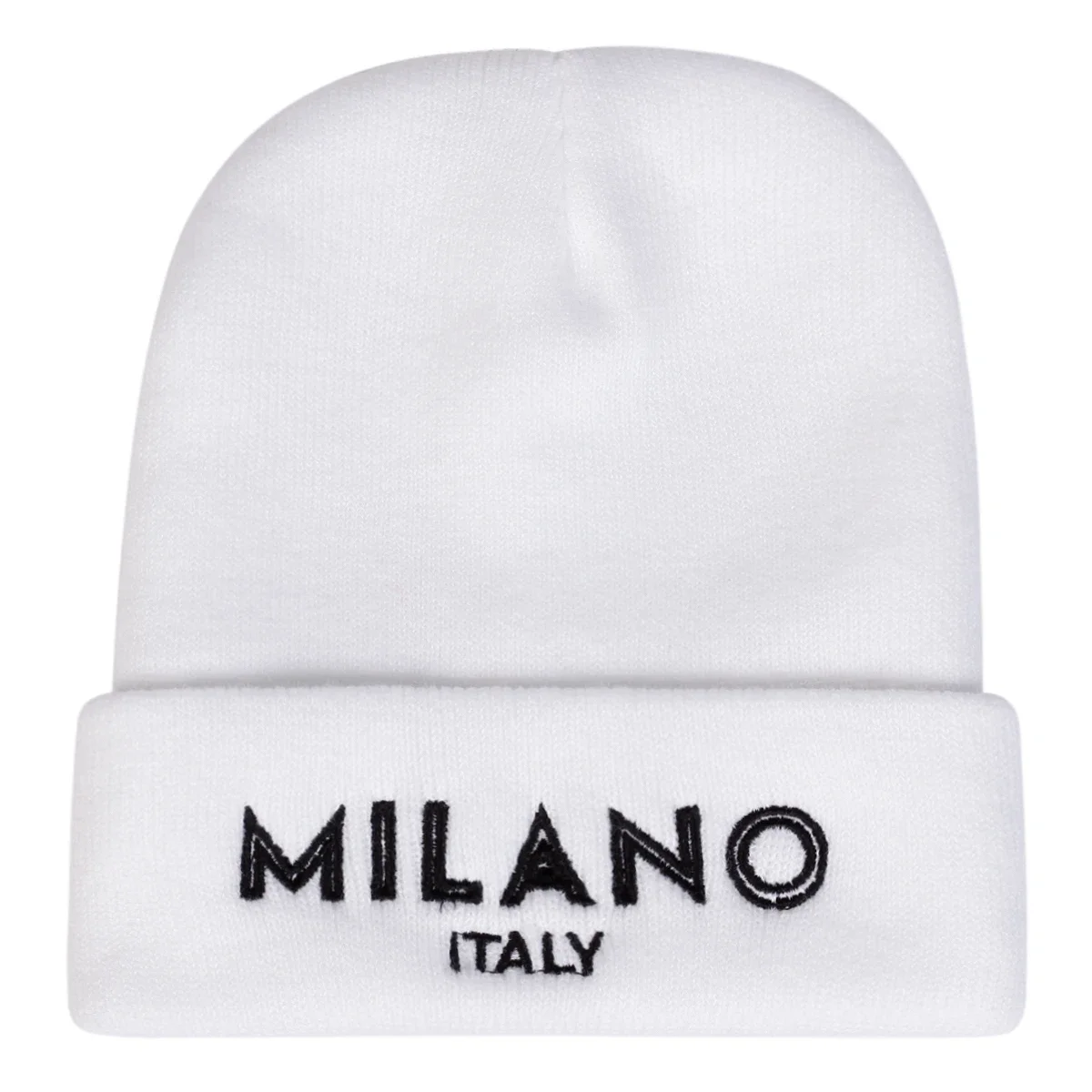 Unisex MILANO ITALY Letter Embroidery Beanies Autumn Winter Warm Beanie Hat Caps for Women Men