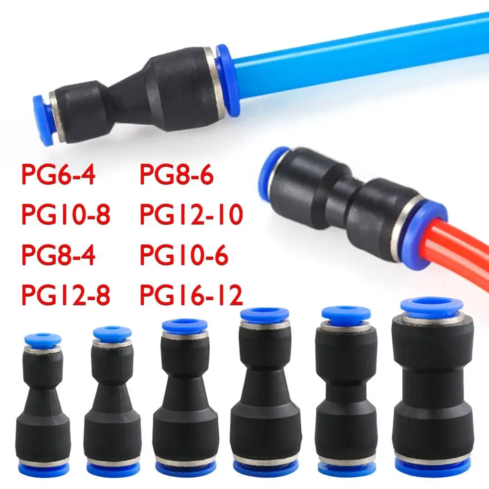 1Pcs Durable Pneumatic Tool Quick Release Connector Push In Air Tube Pneumatic Fittings 4/6/8/10/12mm PVC PG Series