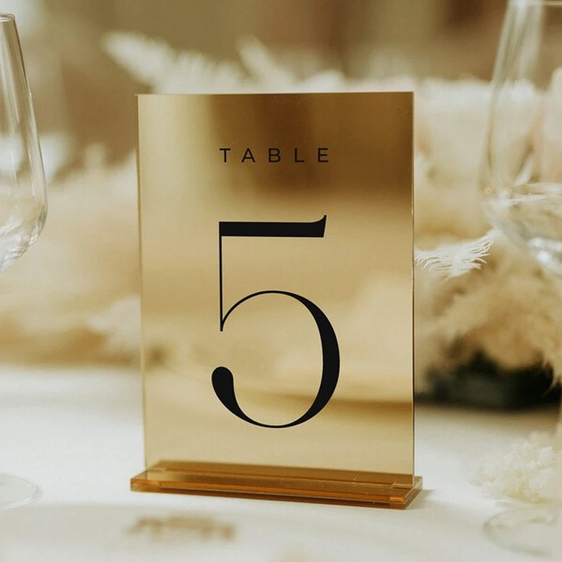 Rectangle Gold Table Numbers,Wedding Table Numbers with Stands,Wedding Reception Signage,Table Decor