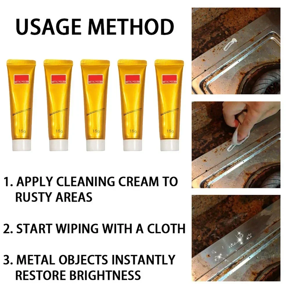 5pcs Metal Polishing Cream Multifunctional Polishing Powder Cleaning Cream Rust Remover For Home Industry Motorcycle