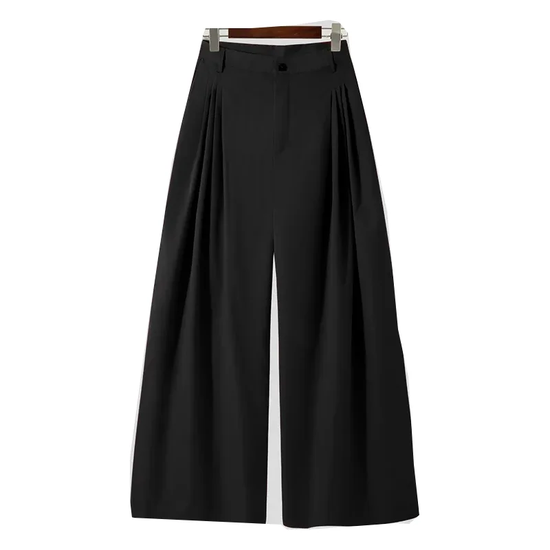 

Fashion Men Wide Leg Pants Joggers Button Streetwear Loose Solid Color Trousers High Waist Casual Pantalon S-5XL INCERUN 2023