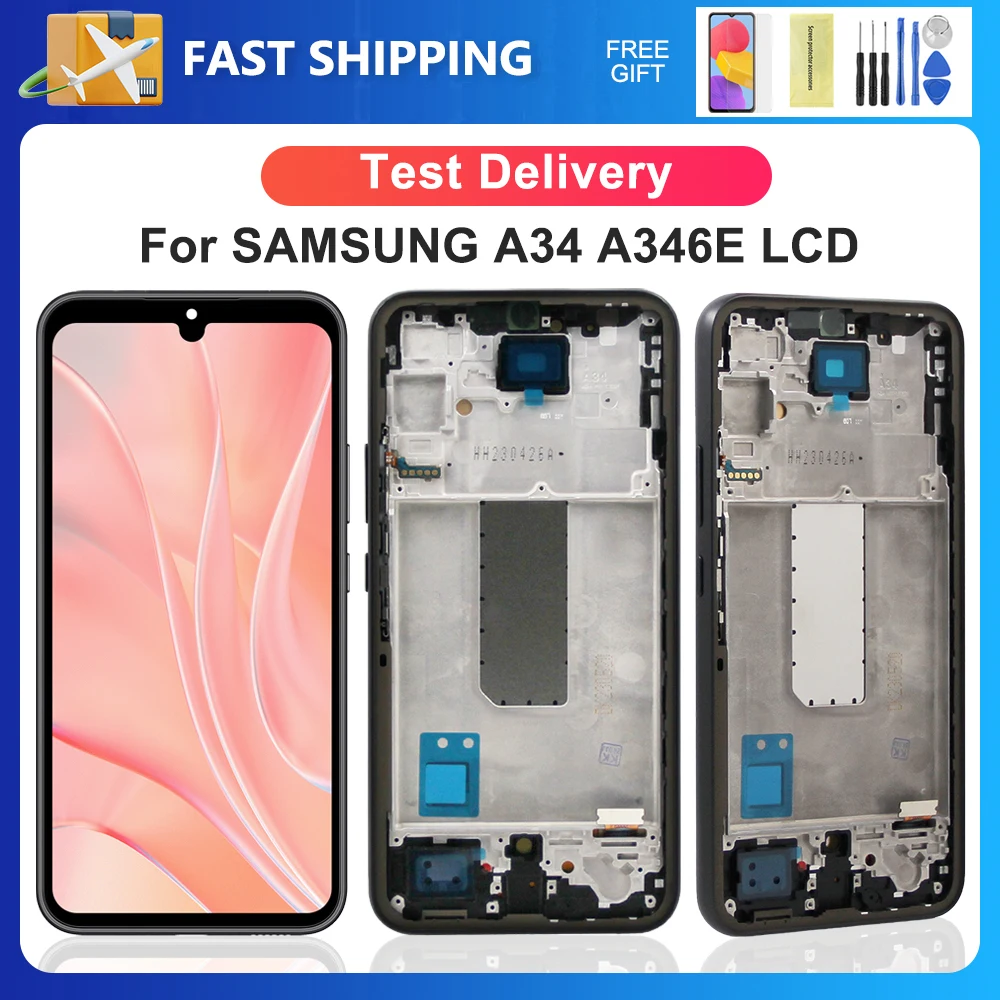 For Samsung A34 5G For AMOLED A34 A346 A346B A346E A346M A3460 LCD Display Touch Screen Digitizer Assembly Replacement