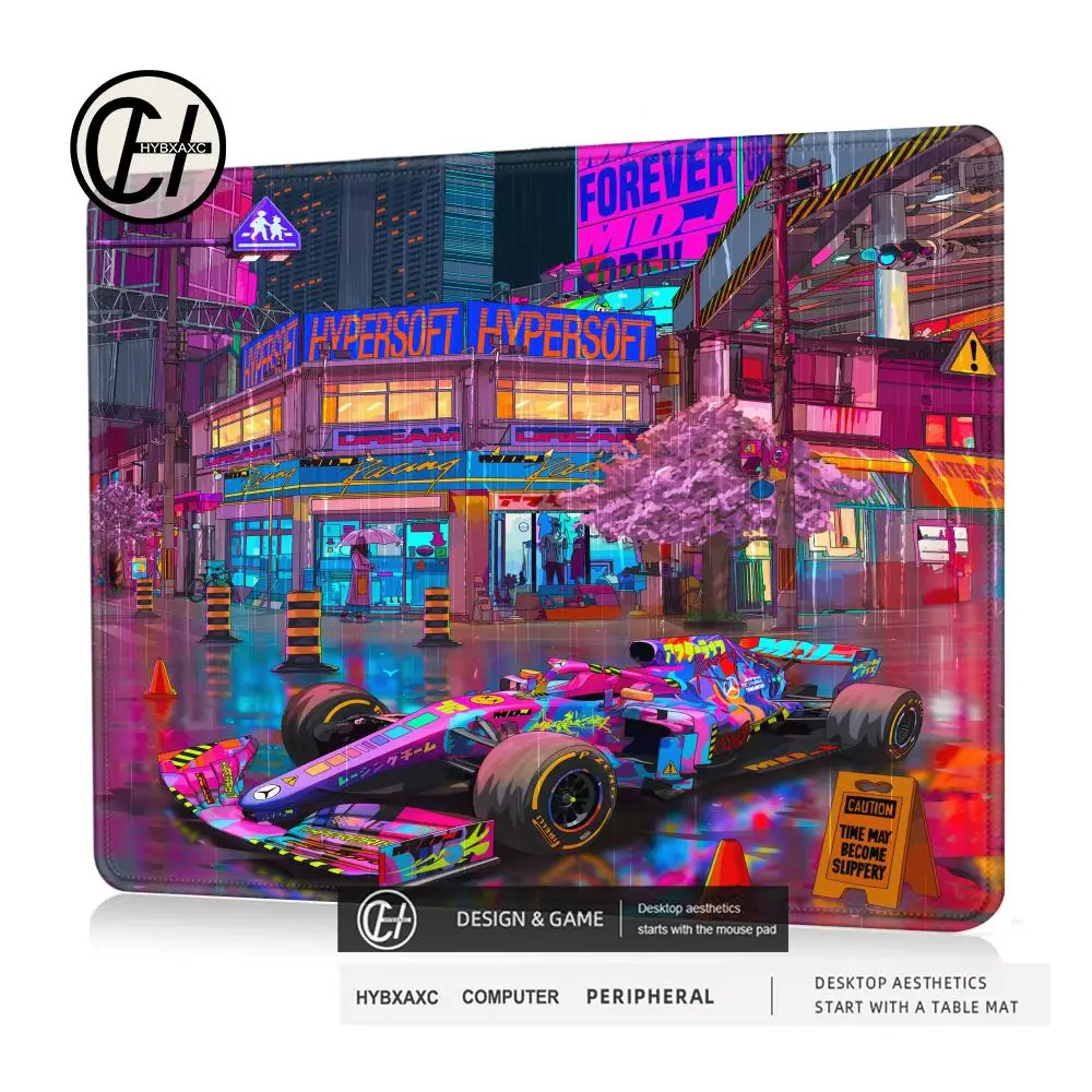 Small Mouse Pad Graffiti Racing Car Desk Mat Neon Formula Car Painting Gaming Accessories Mouse Mat 450×400x4mm F1 Car Mouse Pad