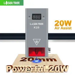 LASER TREE High Power 20W Optical Laser Head with Air Assist TTL Blue Light Module for CNC Laser DIY Cutting Engraving Tools