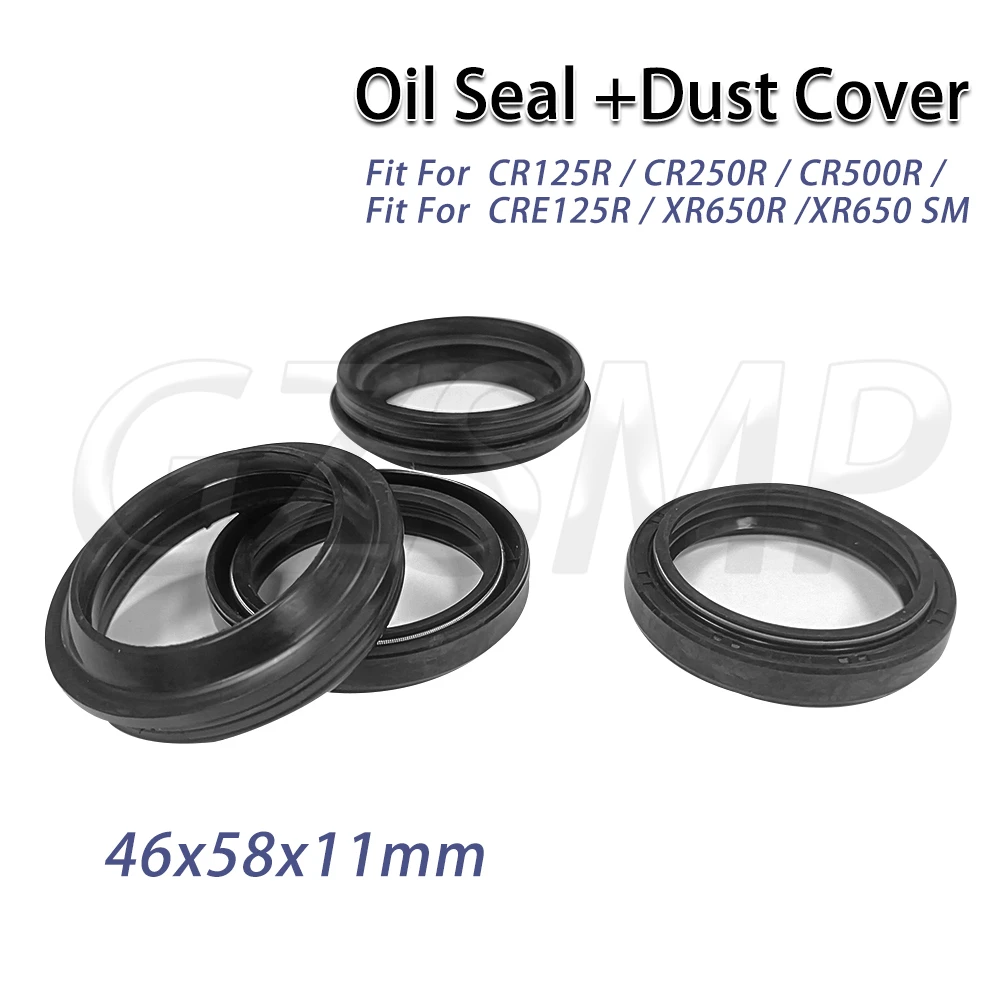 

46x58x11 Front Shock Fork Damper Oil Seal Dust Cover Fit for HONDA CR125R 1997-2007 CRE125R CR 250R 500R XR 650R 650SM