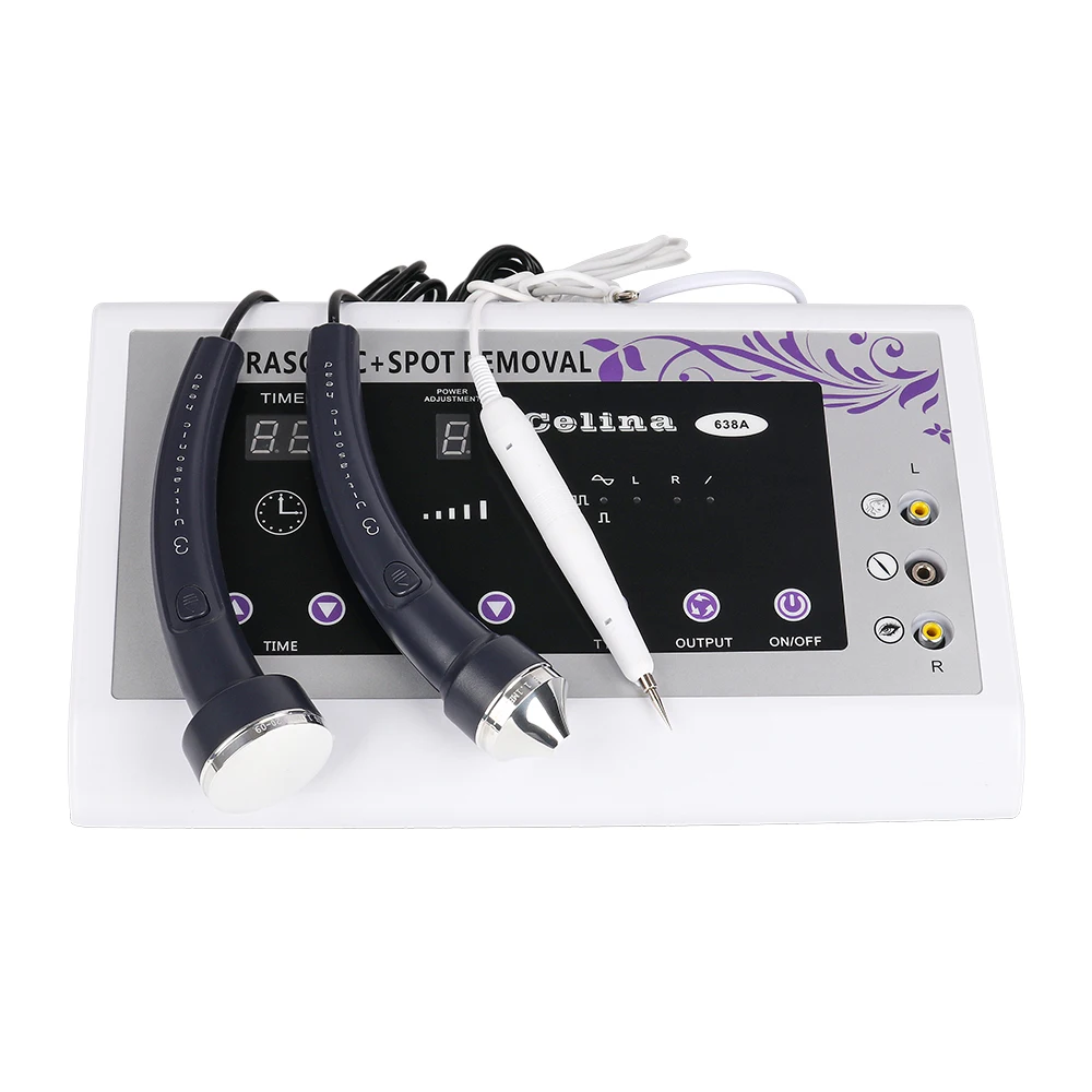 3 In 1 Ultrasound Machine Ultrasonic Facial Massager Anti Aging Mole Removal Skin Deep Cleaning Beauty Device