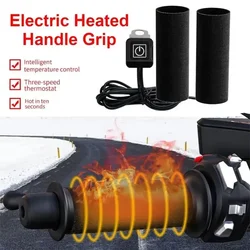 Winter Motorcycle Electric Heating Handle Grip 12V Intelligent Heated Handlebar Grip Cover With 3 Gear Control For Motorcycle
