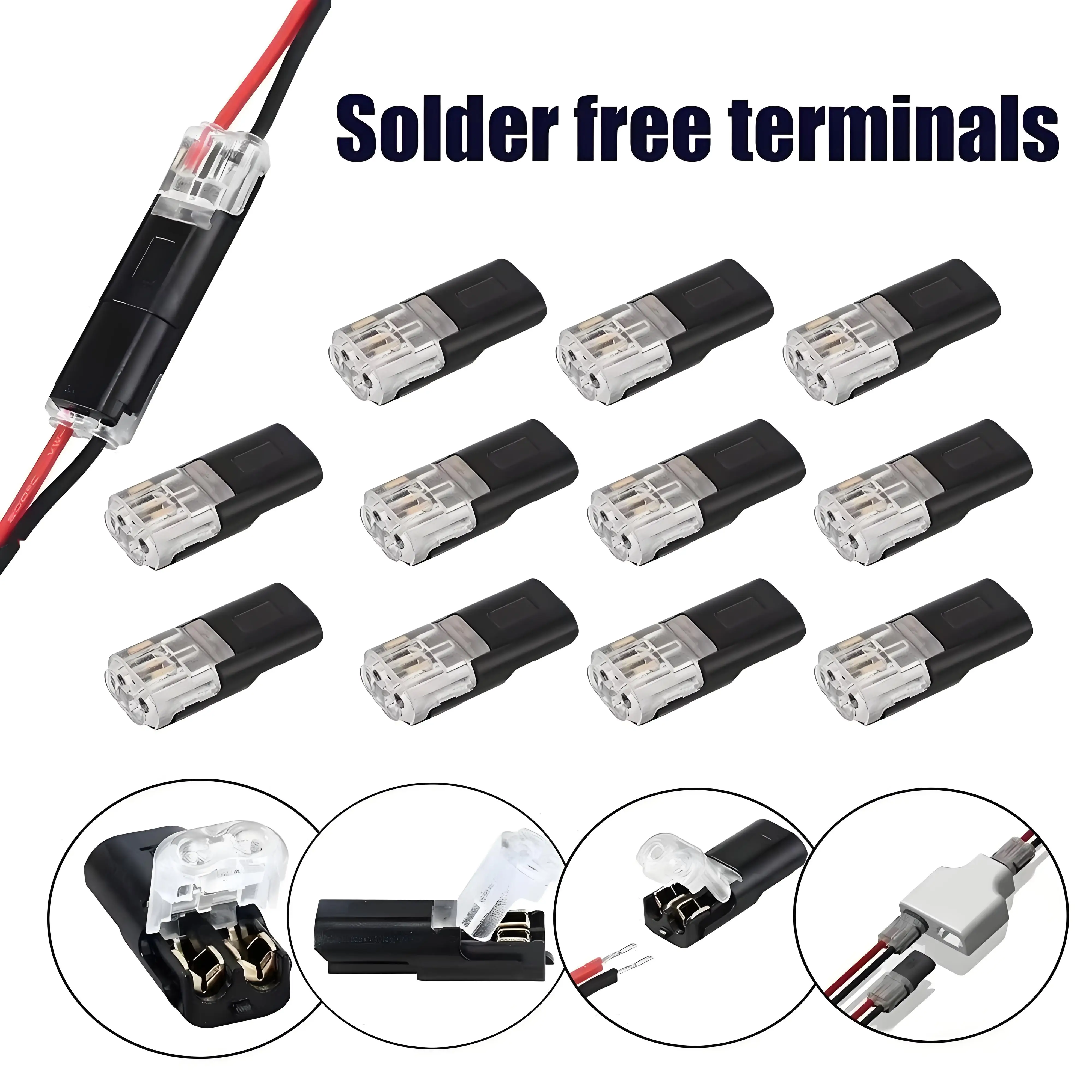 20/30/50pcs Car Electrical Connector Wire Cable Automotive Electrical Connectors Strip Terminal Connection 2 Pin Way Plug