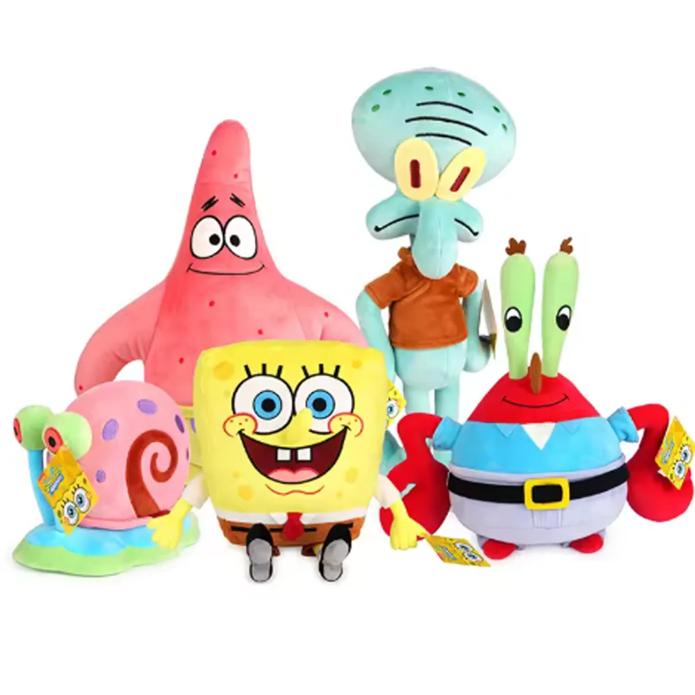

Плюшевая игрушка-подушка Губка Боб, Патрик Стар, Юджин Х. Крабс, Гэри-улитка, украшение на Хэллоуин, подарок на день рождения для мальчика.