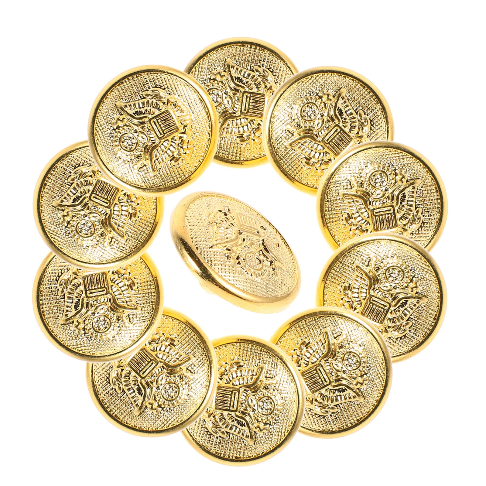 

11Pcs Gold Metal Eagle Badge Buttons for Men Suits Jackets Uniforms Vintage Blazer Coat Sew-on Replacement Clothes Buttons