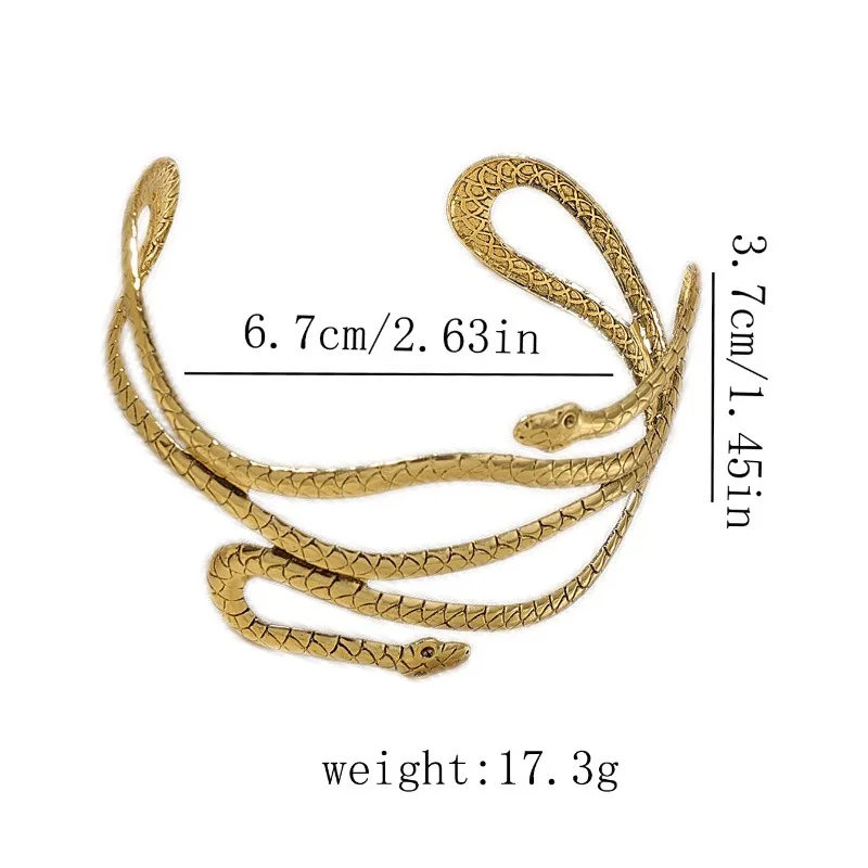 Modern Jewelry European and American Design Metal Snake Open Bracelets For Women Party Gifts Exaggerative Accessories