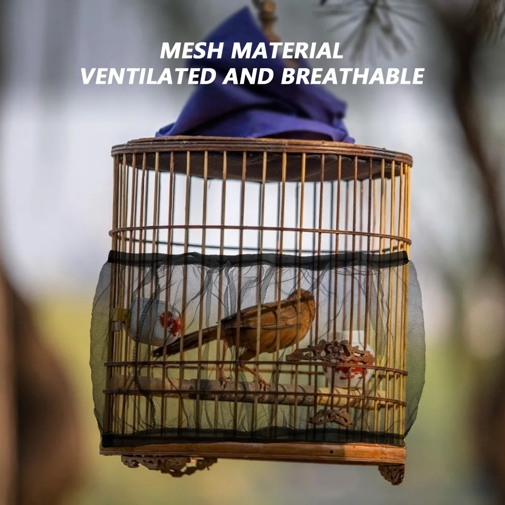 Vogelkooi Zaadvanger – Ademend Nylon Net, Hoogte 30 Cm, Omtrek 170-200 Cm, Houdt Voer En Veren Tegen, Wasbaar, Voor Papegaaien En Parkieten
