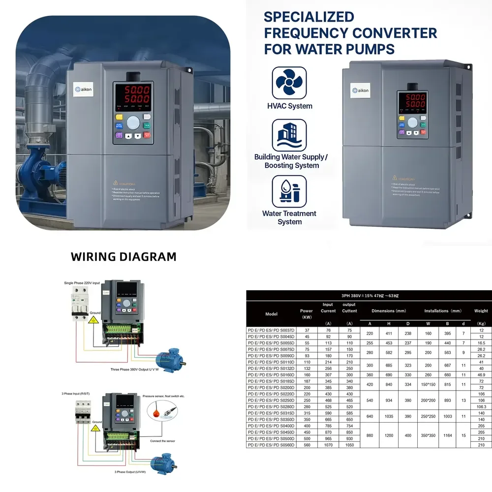 

11KW 380V VFD AC Drive Intelligent Variable Frequency Inverter 3 Phase Motor Speed Controller with Vector Control