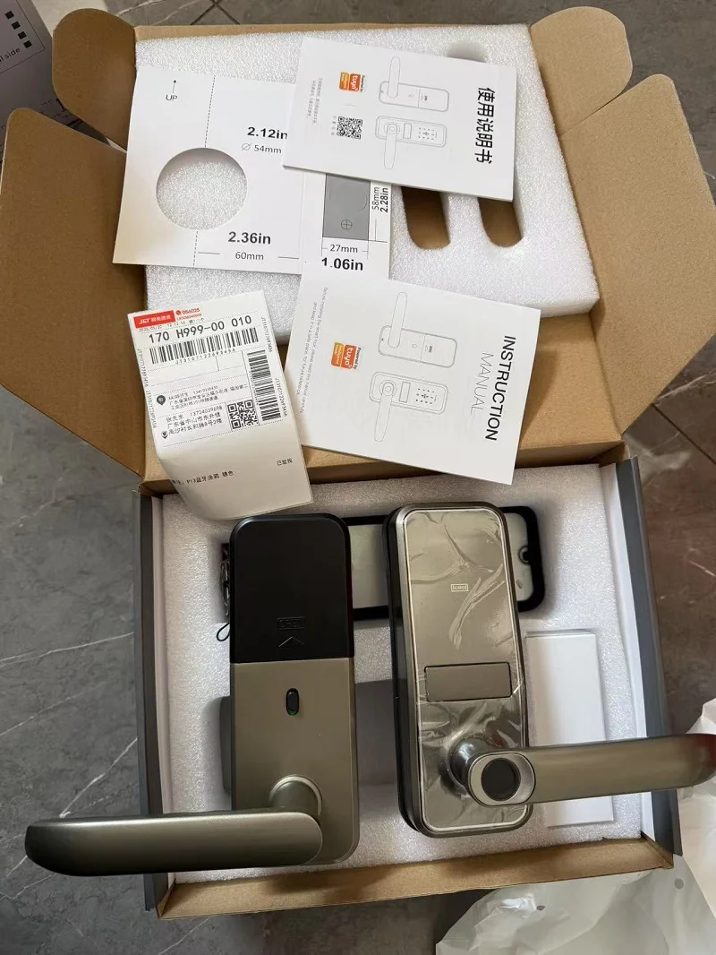 Ttlock Tuya Ble Room Door Lock Bluetooth Fingerprint Smart Handle Lock Password Wood Door Latch Swipe Card Rf Intelligent Locks
