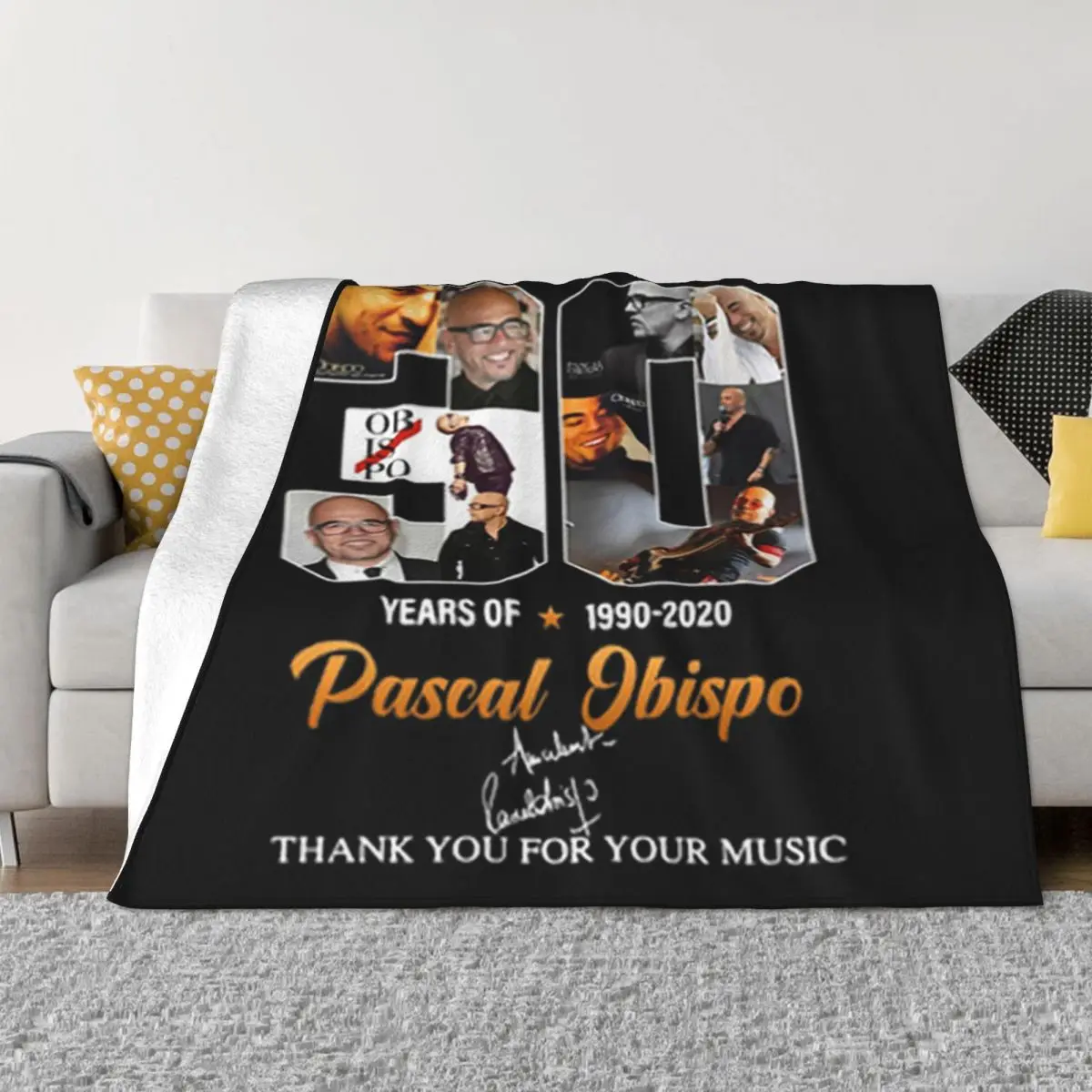 30 Years Of Pascal Obispo Blanket Bedspread On The Bed Thick Soft Bed Blanket Keep Warm Hairy Winter Bed Covers