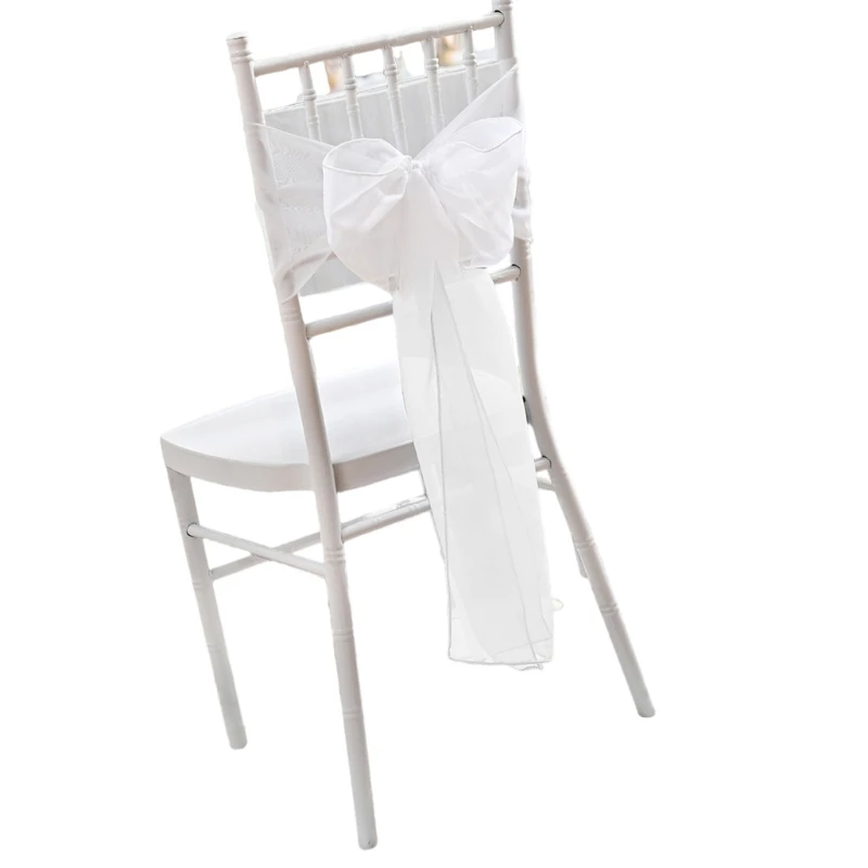 

Chair Sash Bows for Weddings Premium Polyester Chair Bowknot for Banquets and Engagement Parties Sash Cover