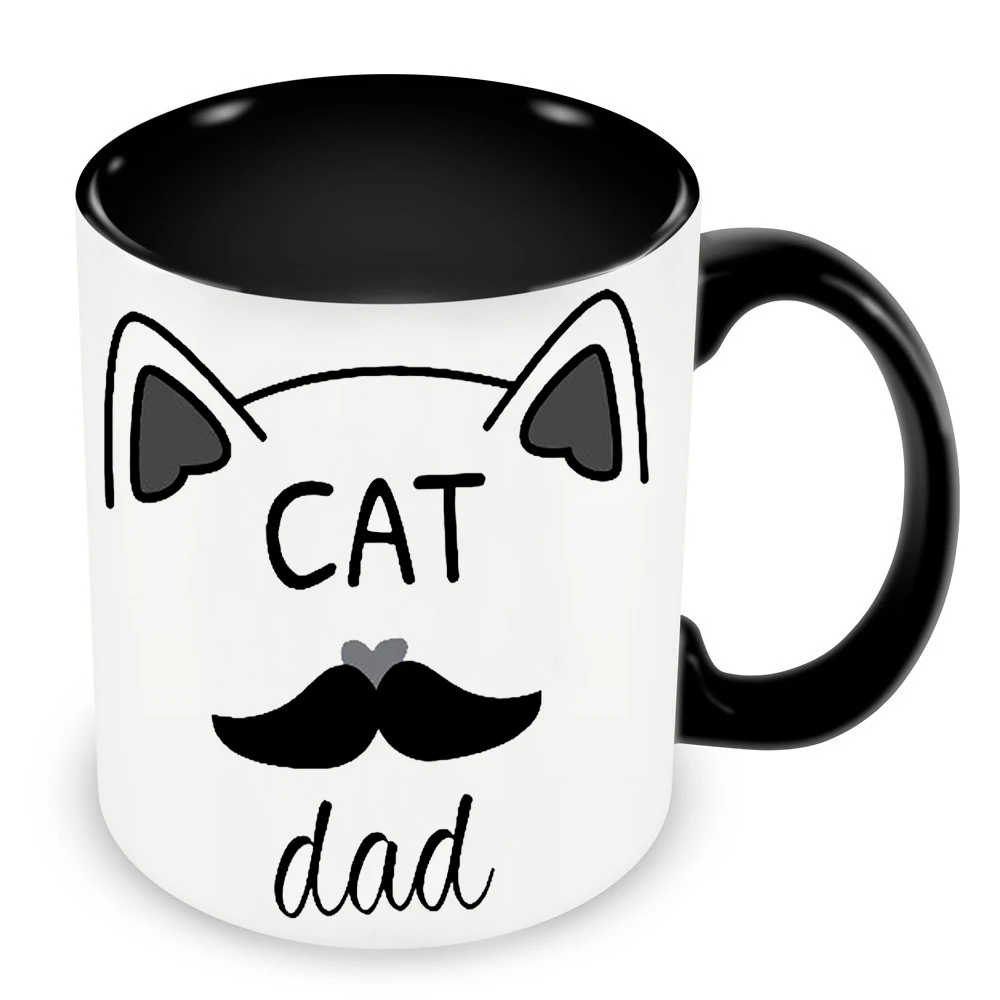 Cat Dad Cups Cafe Caffeine Cocoa Coffee Mugs Tea Mugen Papa Gifts Home Decal Daddy Tableware Coffeeware Teaware Beer Drinkware