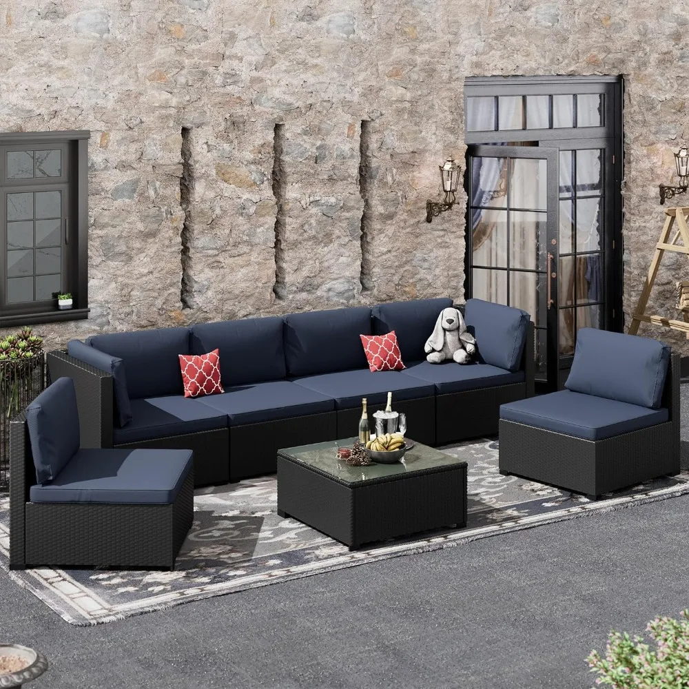 

Patio Furniture Outdoor Set, 7 Piece Patios Furnitures Set, Outdoor Furnitures Sectional Sofa, Patio Furniture Outdoor Set