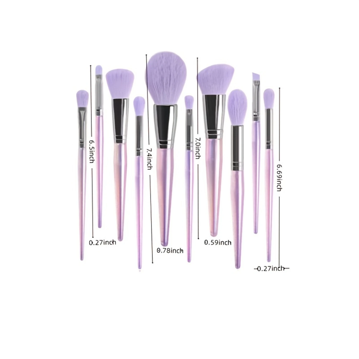 Pennello per trucco Pennelli per trucco professionale Set 10 pezzi Cosmetici Fondotinta in polvere Fard Fibra Penne di bellezza Strumento per il trucco