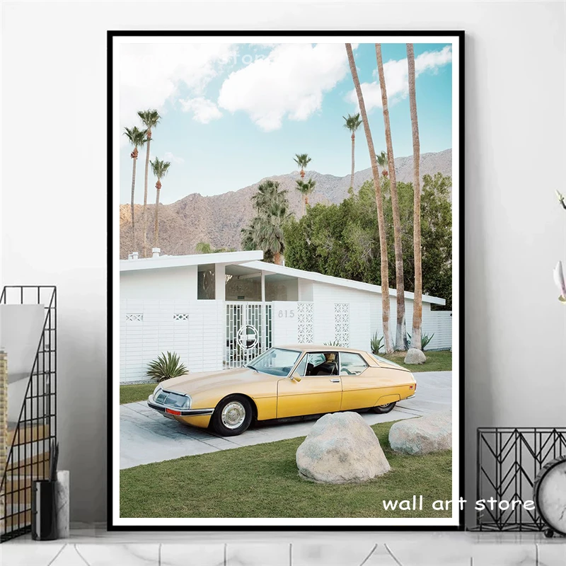 Nordic Modern Desert Architecture California Travel Photo Poster Palm Springs Canvas Print Painting Retro Wall Art Home Decor