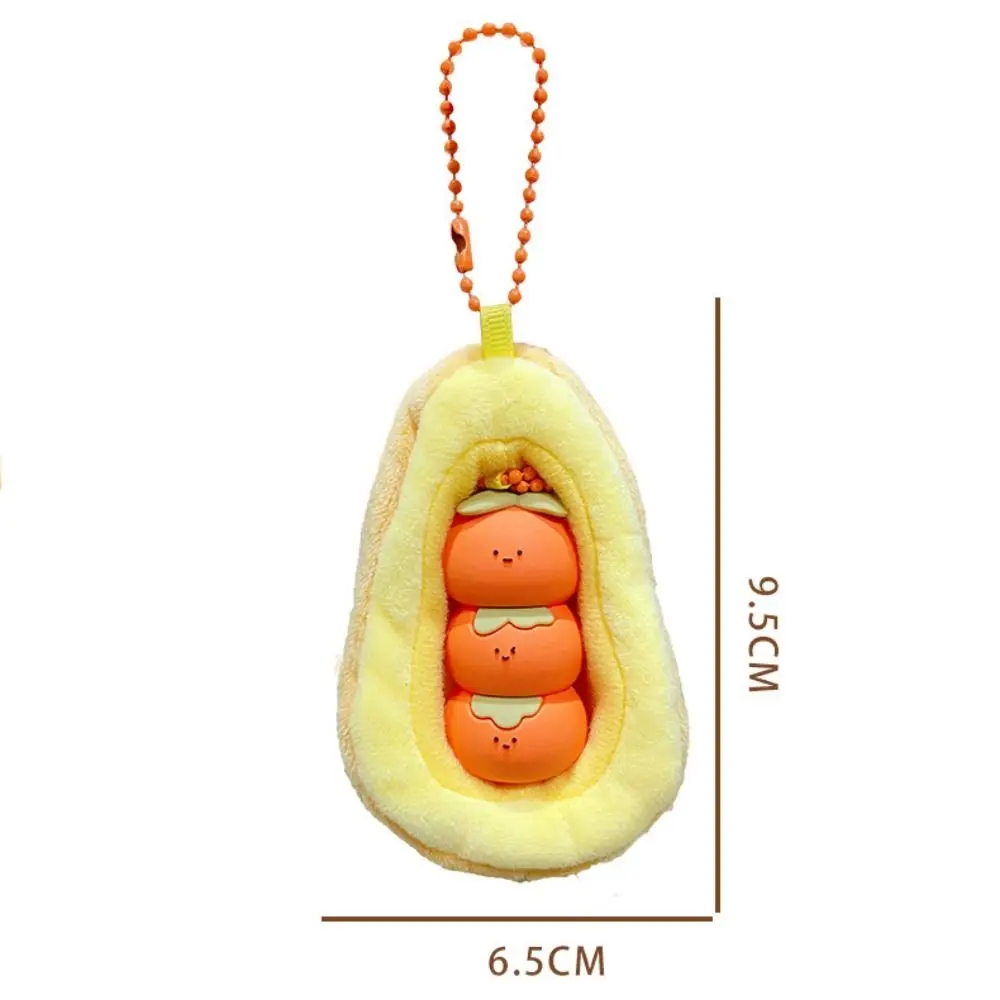 Persimmon Persimmon Peanut Doll Keychain Soft Stuffed Plush Duck Hanging Pendant Removable Cute Duck Peanut Doll Keyring