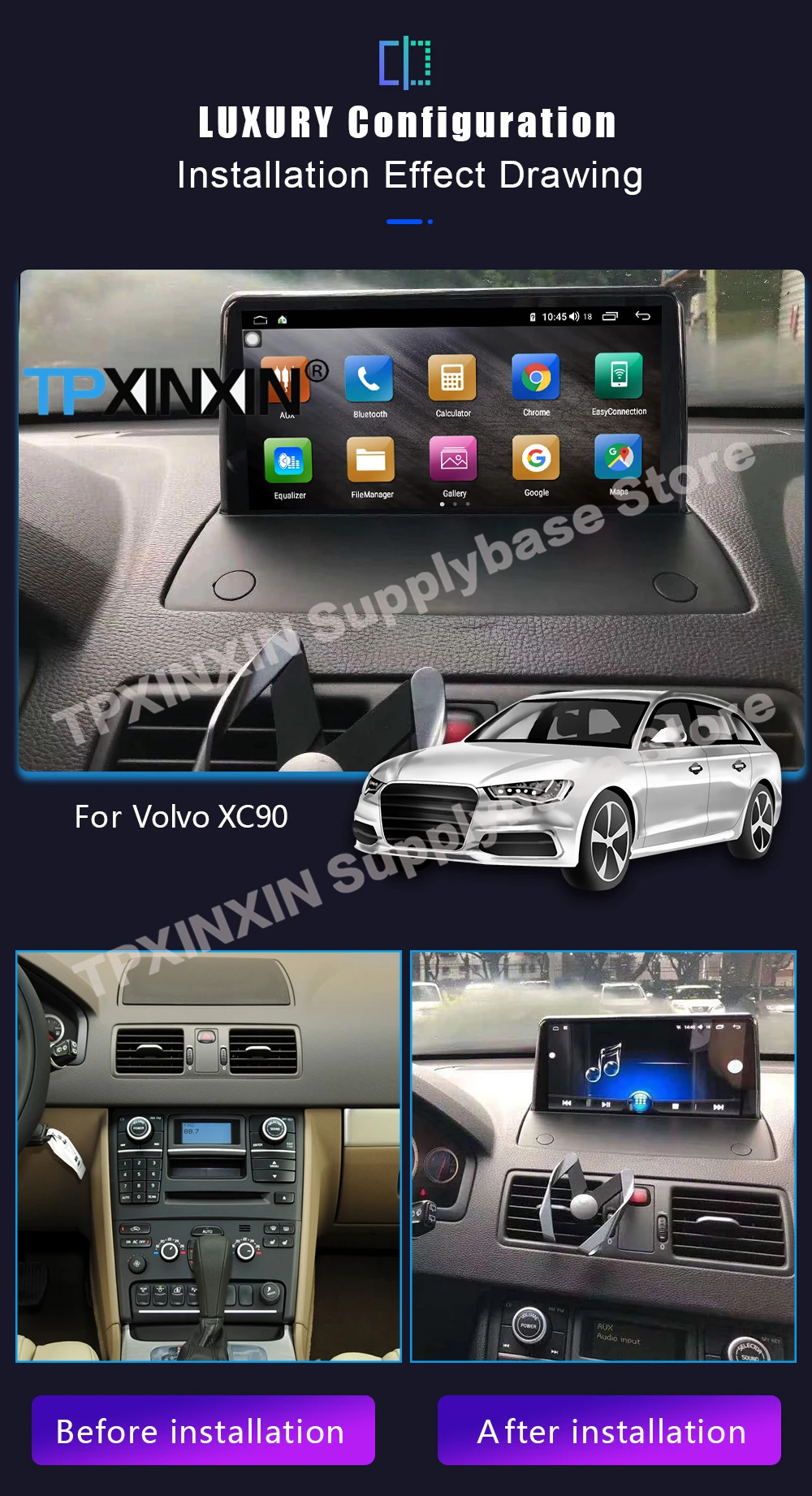 Automotive Multimedia Android For Volvo XC90 2007 2008 2009 2010 2011 2012 2013 GPS Navigation Radio Coche Stereo IPS Head Unit