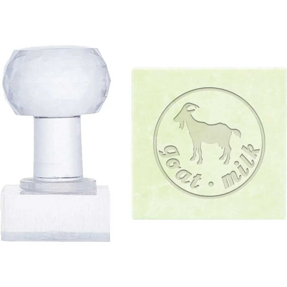 1pc Goat Milk Acrylic Stamp Word Soap Embossing Stamp Square Soap Chapter Imprint Stamps for Handmade Soap Making