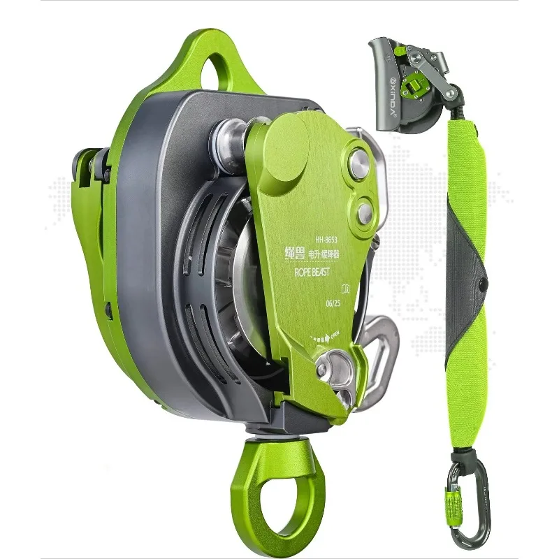 Portable Electric Rope Climber, Bidirectional Lifting Device for Heavy Object Hoisting and Rescue Work at Height
