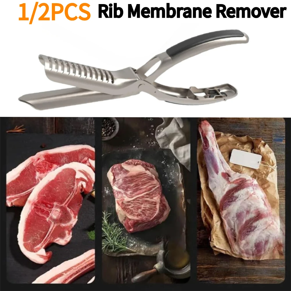 

1/2PCS Rib Prep Tool Stainless Steel Rib Membrane Removal Tool Ergonomic Design for Easy Membrane Removal BBQ Accessories