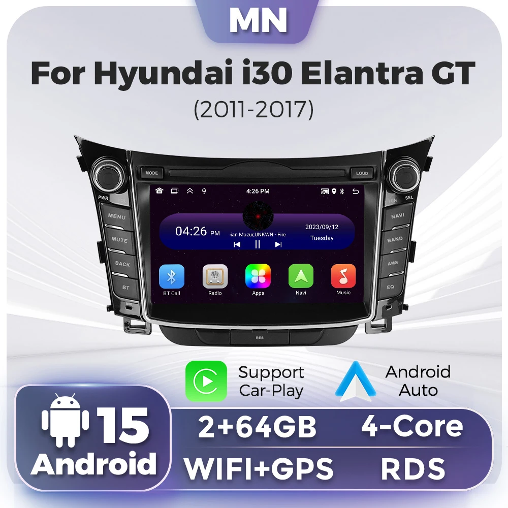 Carplay Android Auto Auto Radio Für Hyundai i30 GD Elantra GT 2011-2017 Multimedia Video Player GPS BT Stereo kopf Einheit KEINE DVD