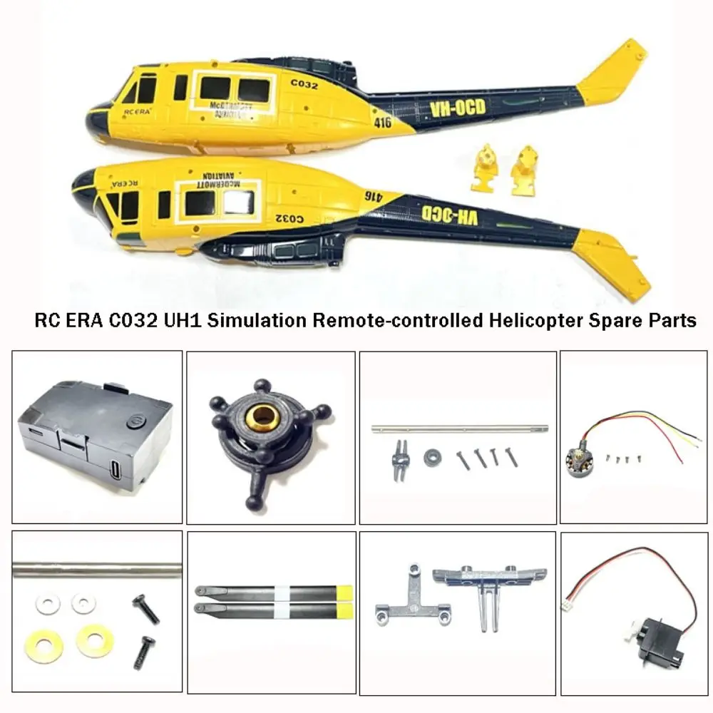 RC ERA RC Helicopter Spare Parts C032 UH1 Simulation Main Propeller Body Shell Motor Battery Horizontal Axis