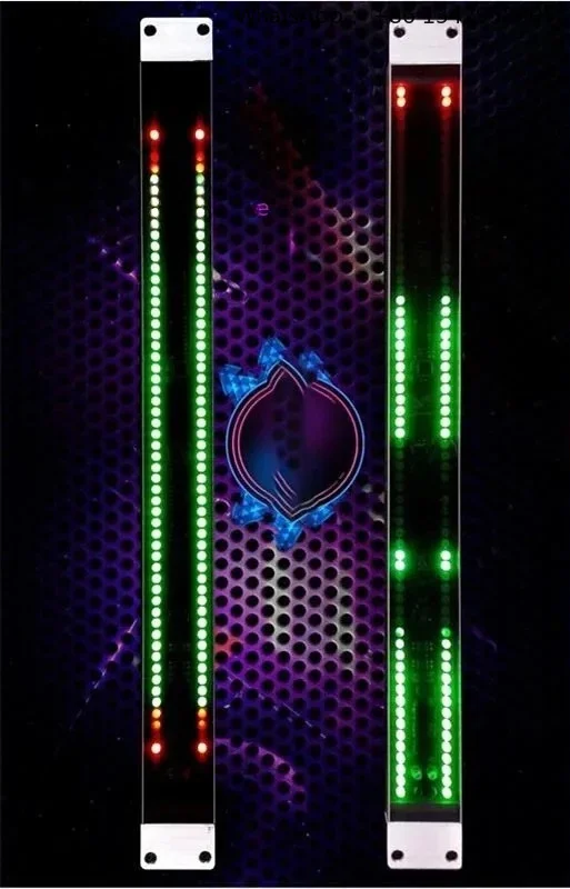 19 Inch Rack Mount 128 LED Audio Level Indicator USB Music Spectrum VU Meter Stereo Sound Volume Rhythm Display