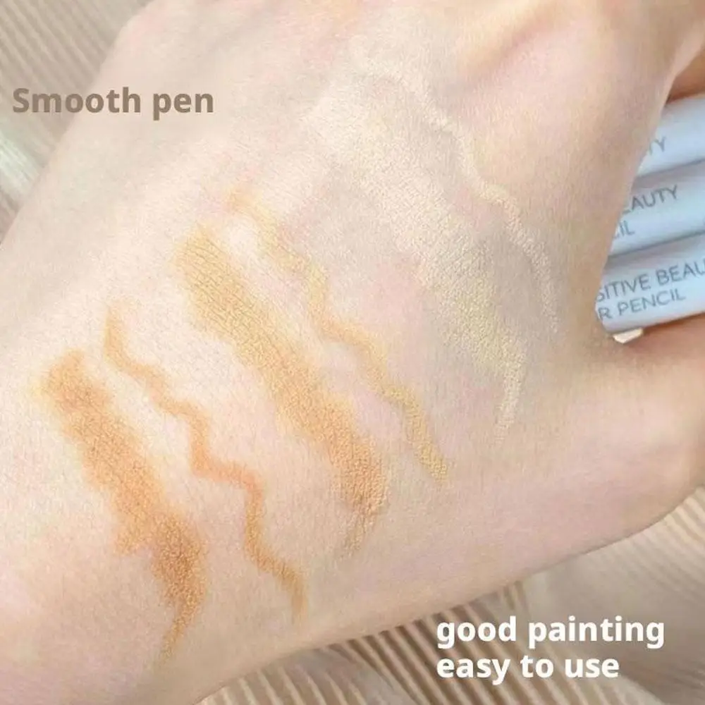 Pluma correctora de ojeras resistente al agua, pluma para tumbarse de gusano de seda, marca de cejas, corrector ligero de belleza, lápiz corrector de maquillaje en barra